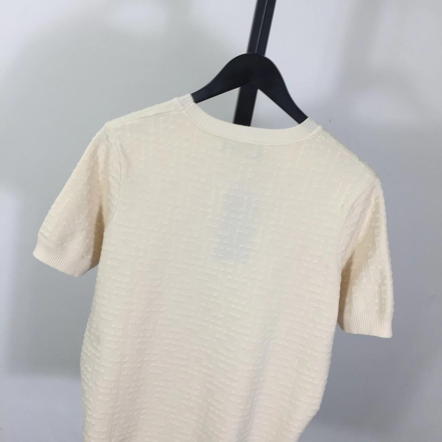 Fendi Beige Cotton FF Selleria Pullover - FashionPlug
