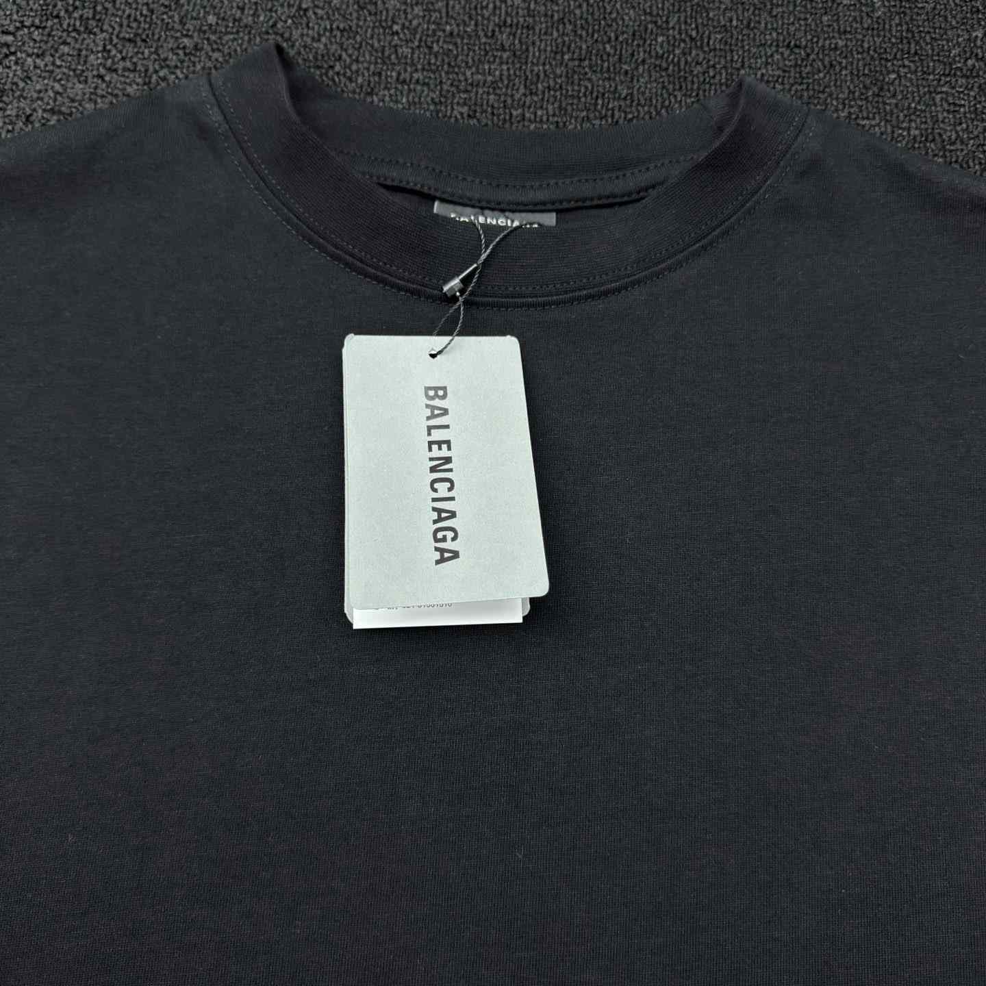 Balenciaga Security Tape Logo T-Shirt Oversized In Black - FashionPlug