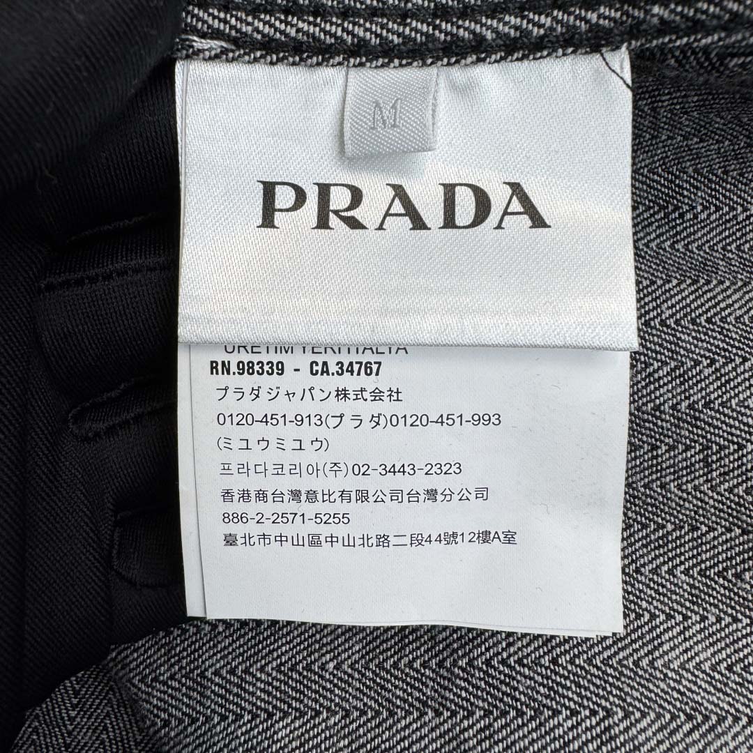 Prada Chevron Denim Blouson Jacket - FashionPlug