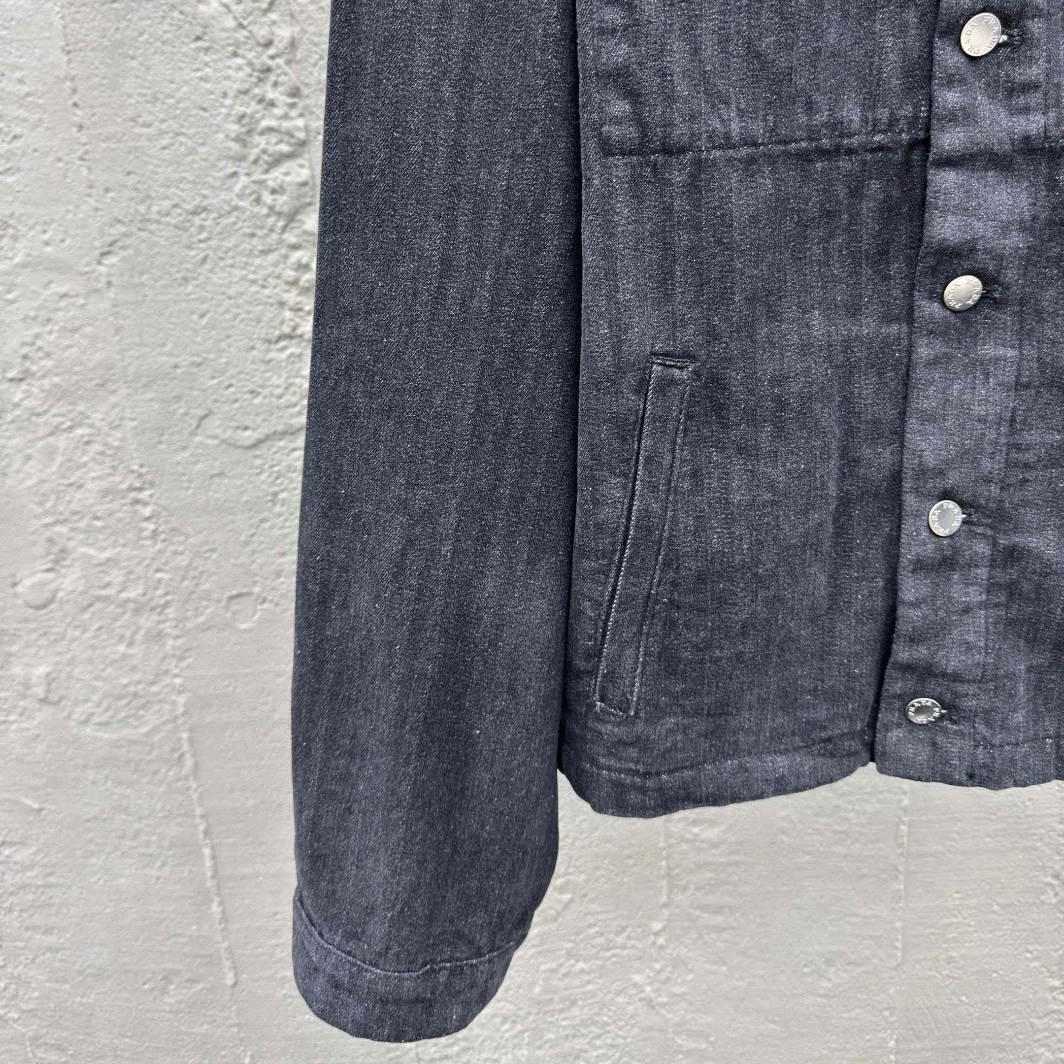 Prada Chevron Denim Blouson Jacket - FashionPlug