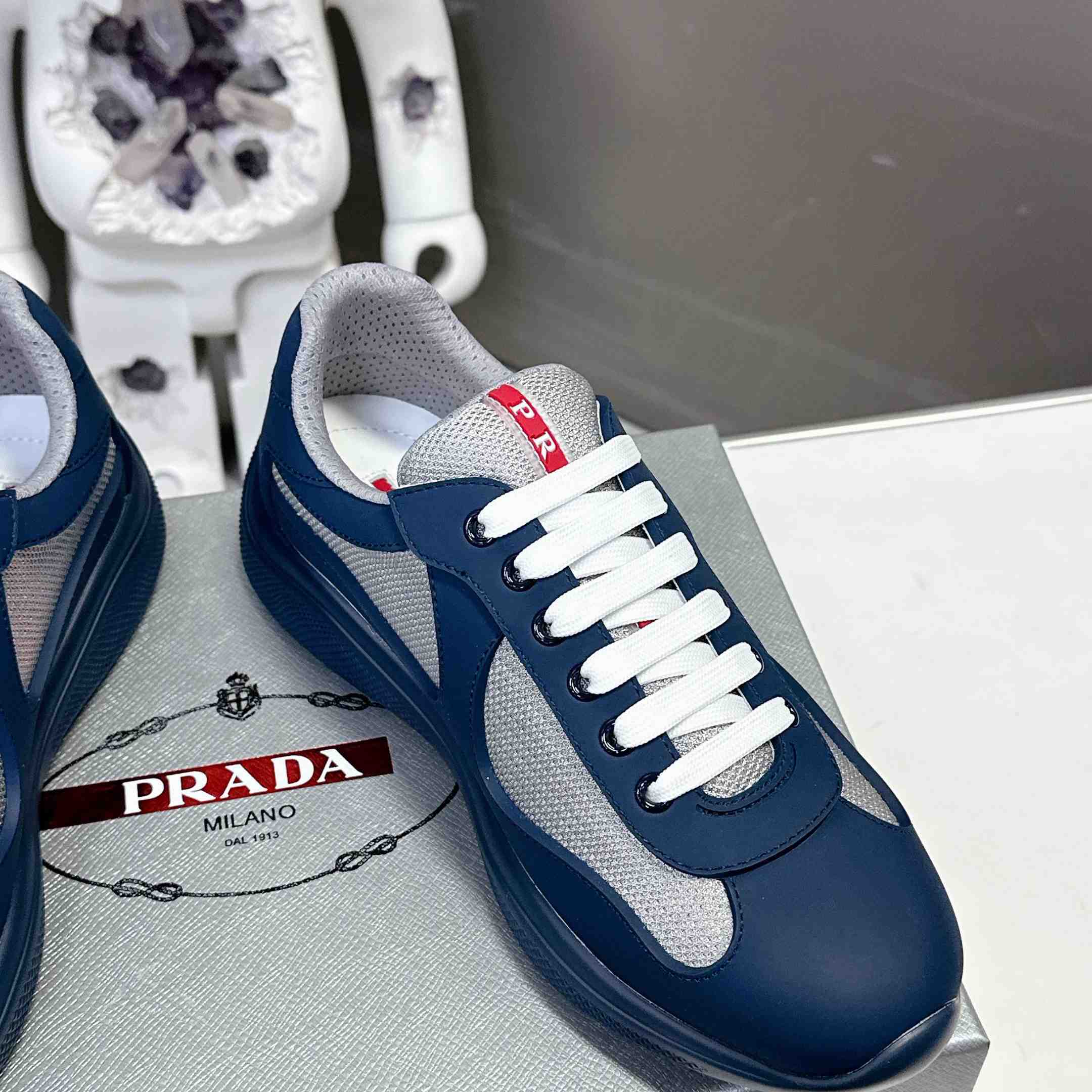 Prada America's Cup Soft Rubber And Bike Fabric Sneakers - FashionPlug