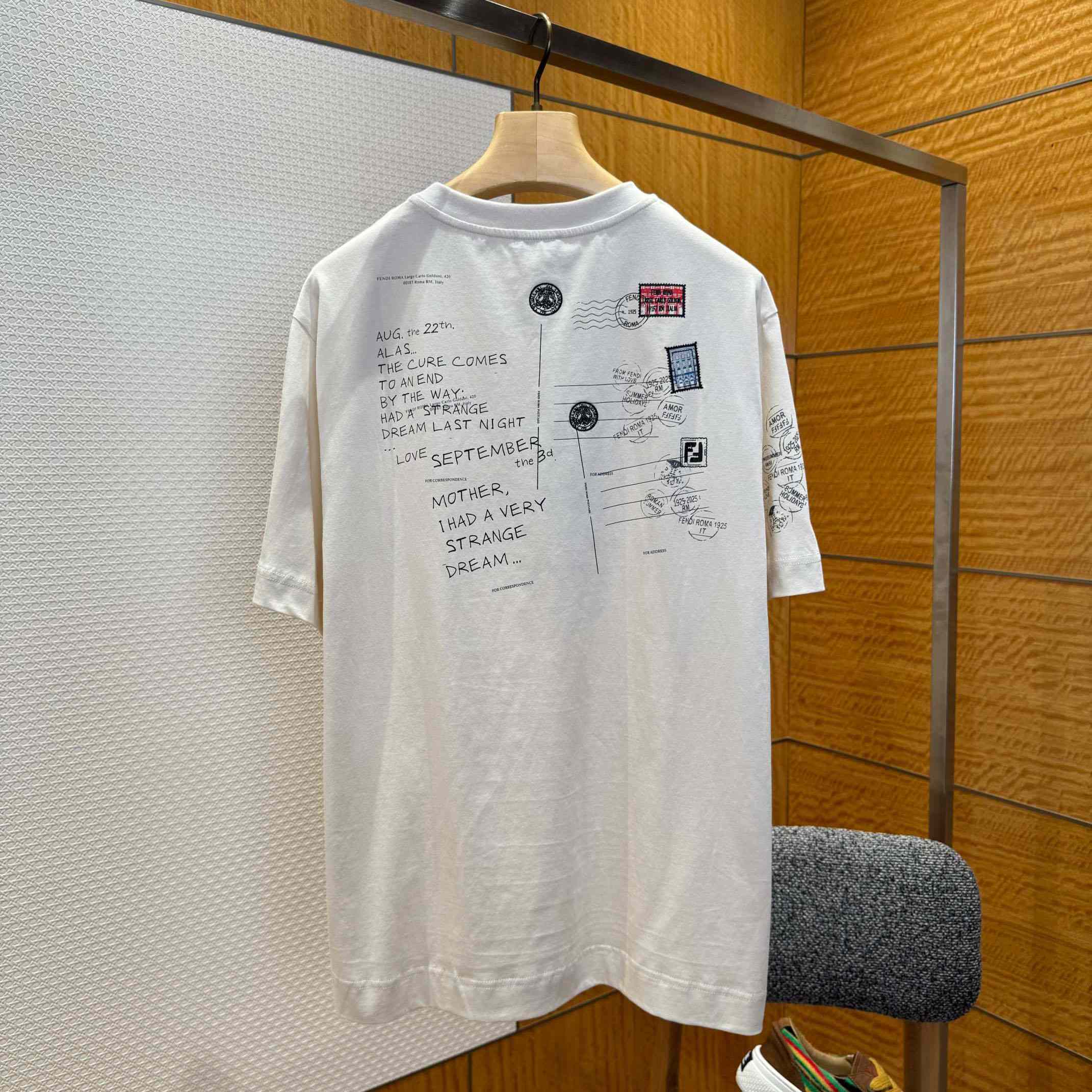 Fendi White Cotton T-shirt - FashionPlug