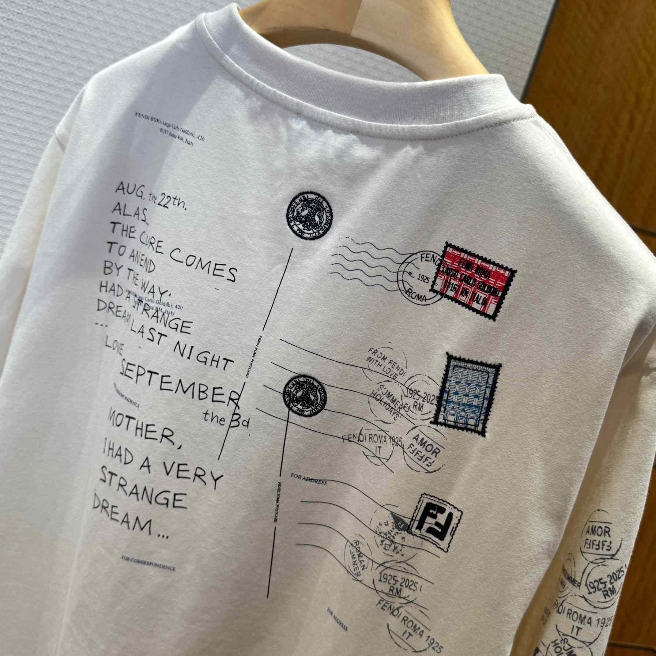 Fendi White Cotton T-shirt - FashionPlug