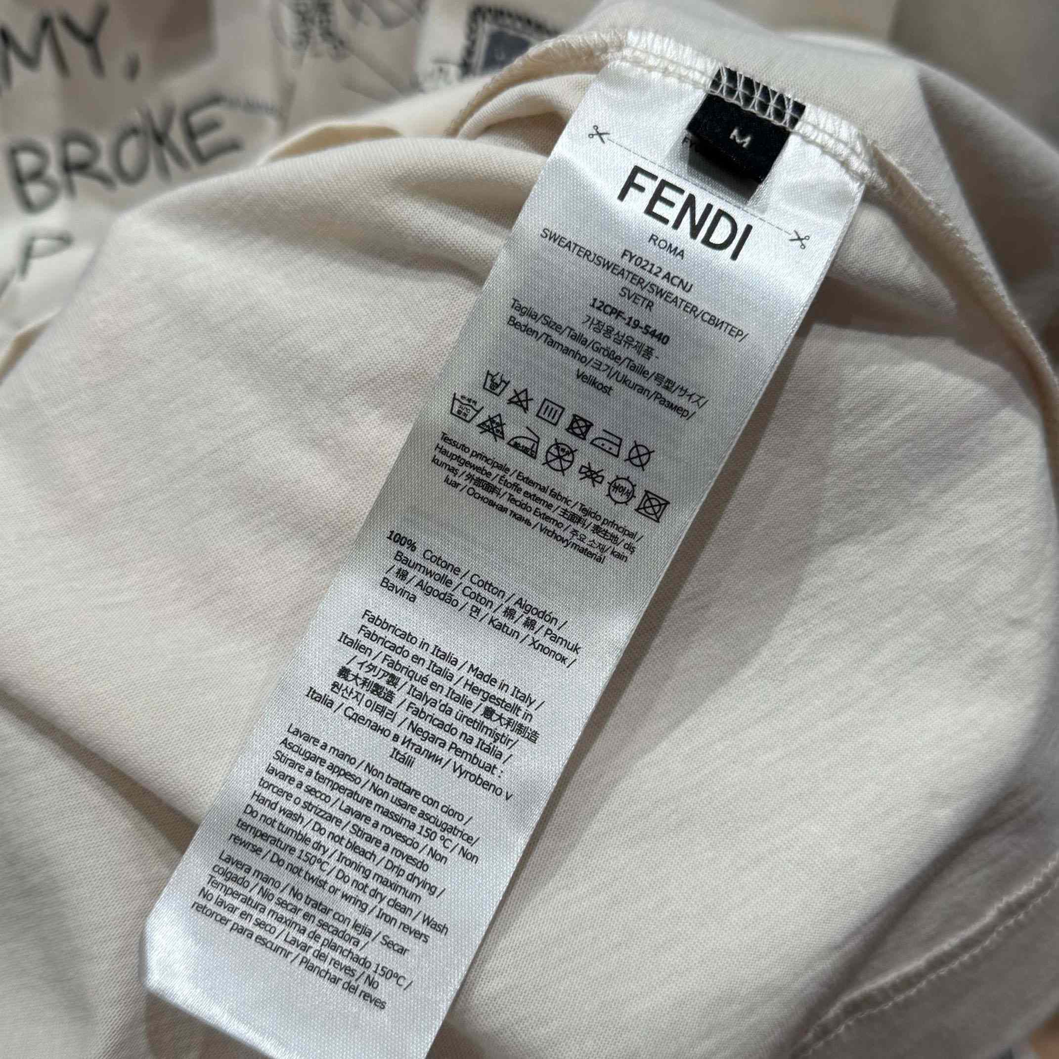 Fendi White Cotton T-shirt - FashionPlug