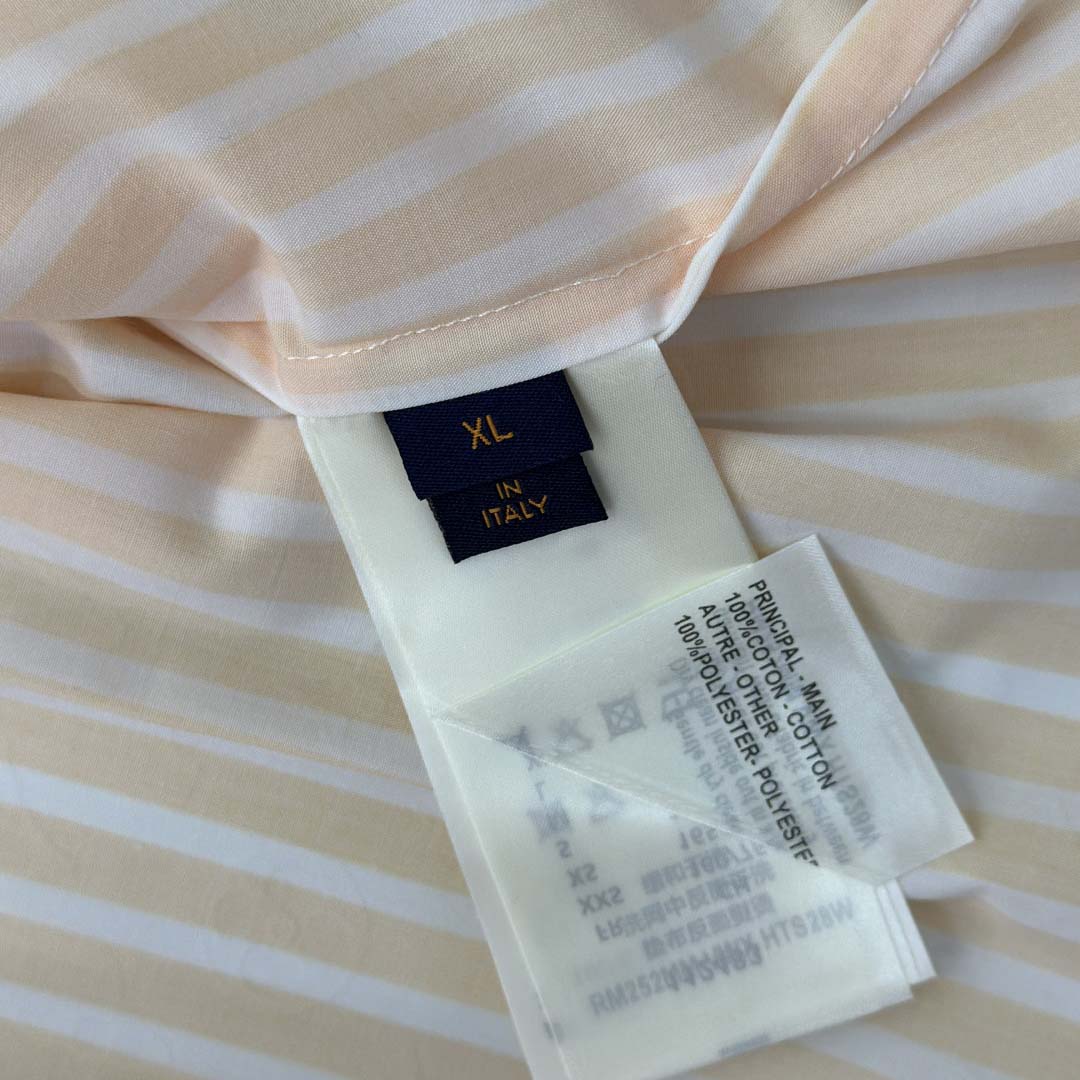 Louis Vuitton Monogram Striped Patchwork Short-Sleeved Shirt   1AHVWT - FashionPlug
