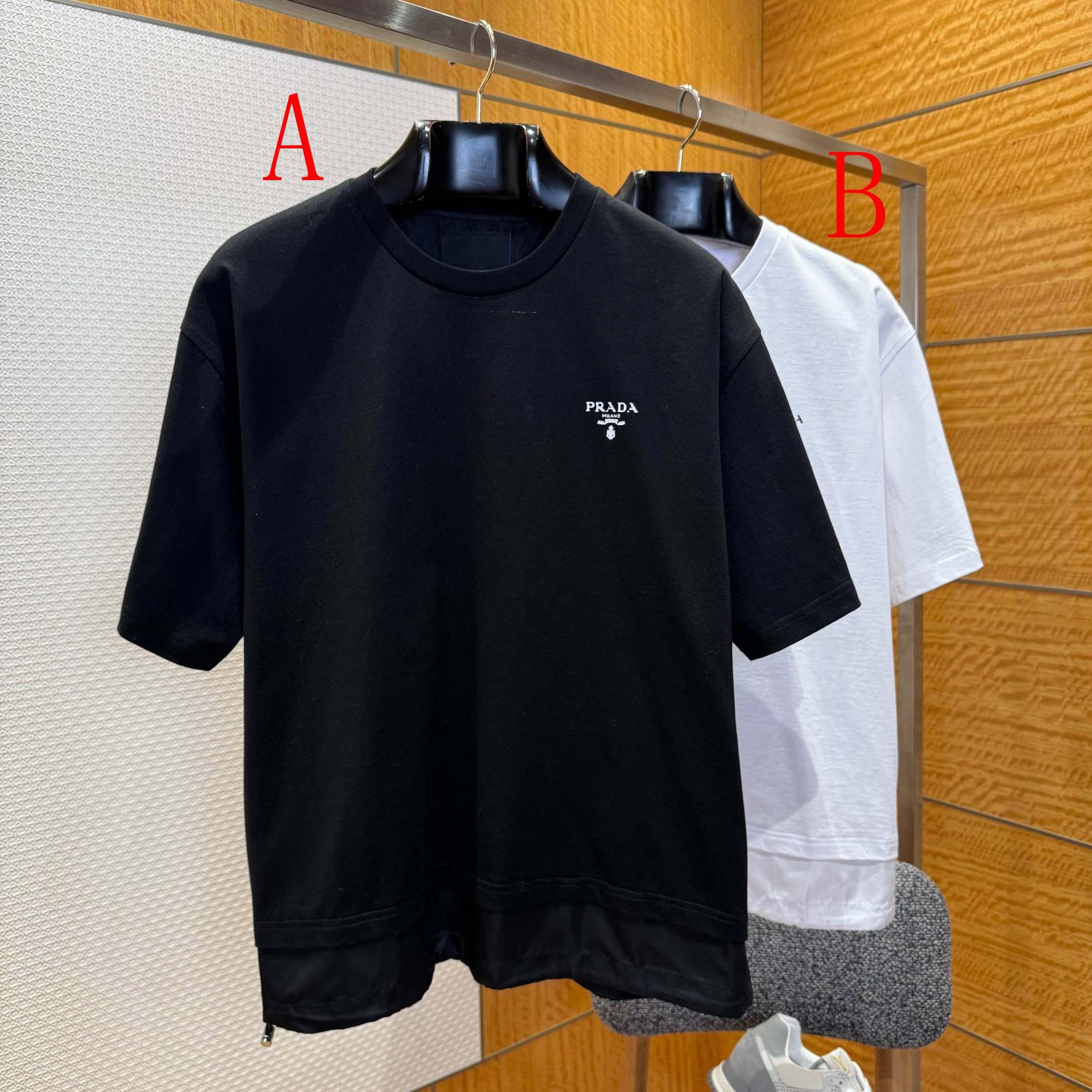 Prada Logo-print Layered-detail T-shirt - FashionPlug