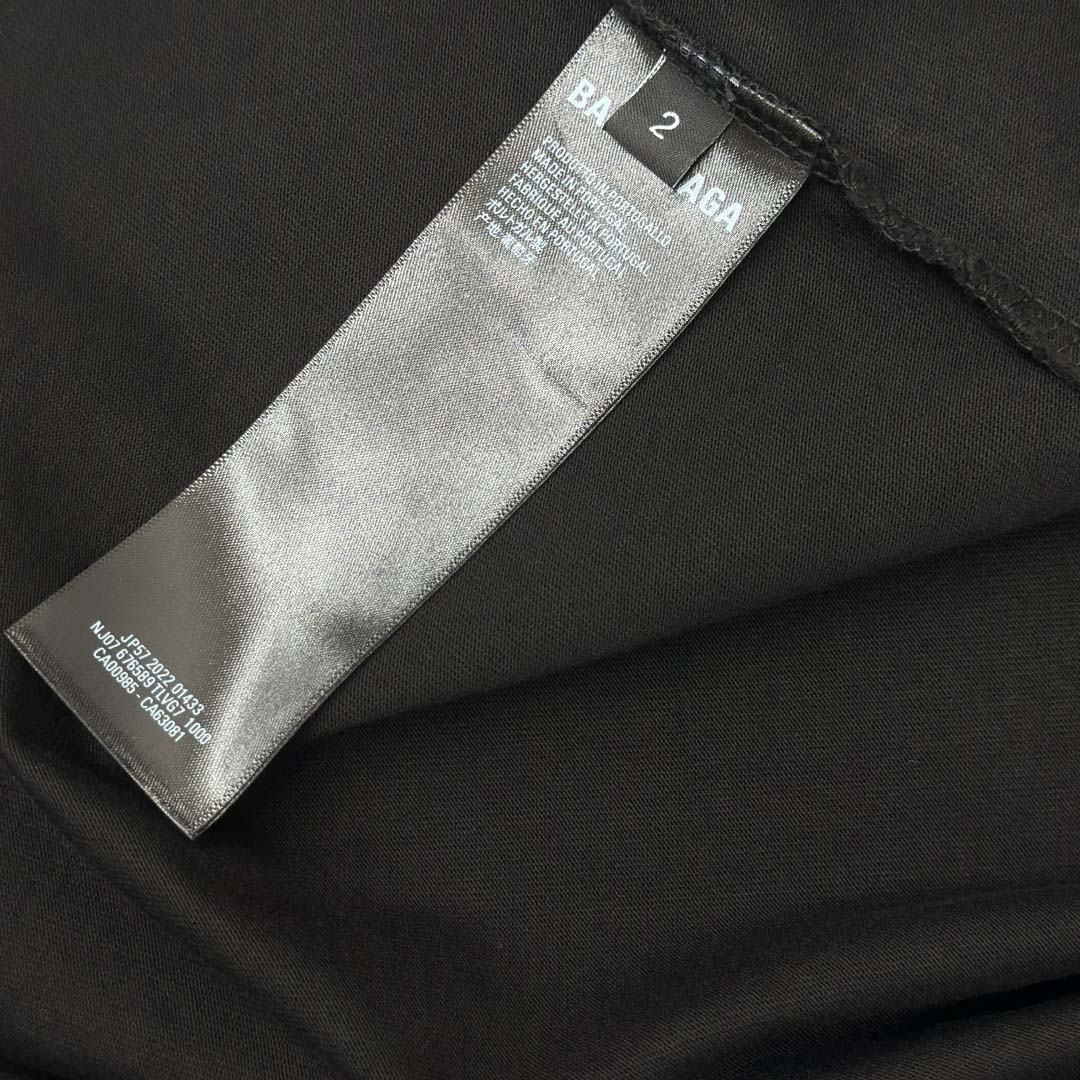 Balenciaga Painted T-Shirt Medium Fit In Faded Washed Black - FashionPlug