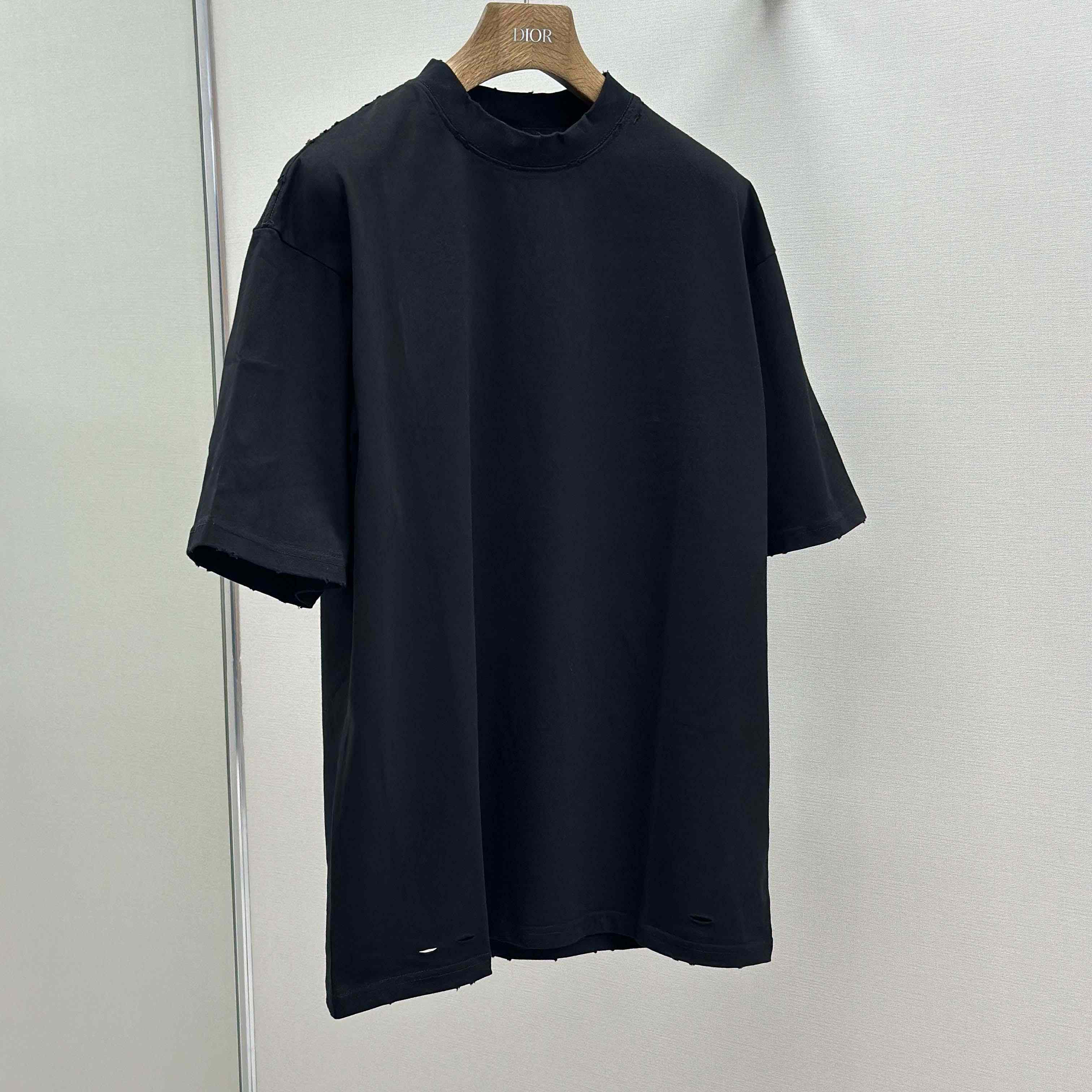 Balenciaga Painted T-Shirt Medium Fit In Faded Washed Black - FashionPlug