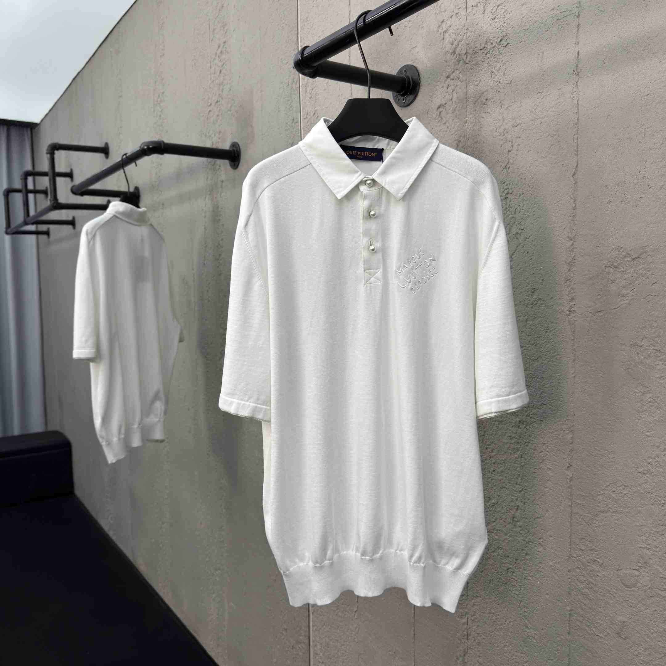 Louis Vuitton Embroidered Short-Sleeved Cotton Blend Polo Shirt   1AFQQA - FashionPlug