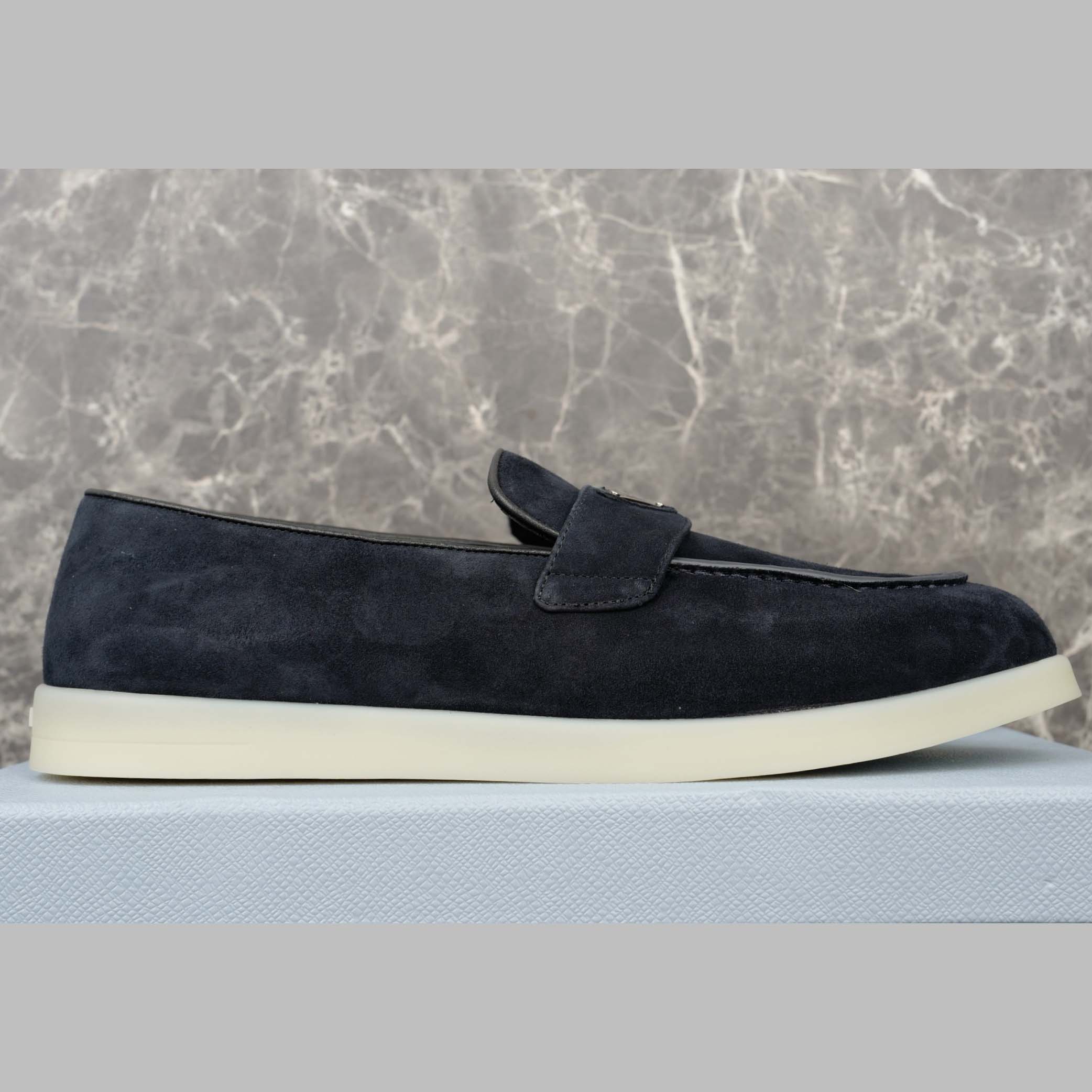 Prada Suede Leather Loafers - FashionPlug