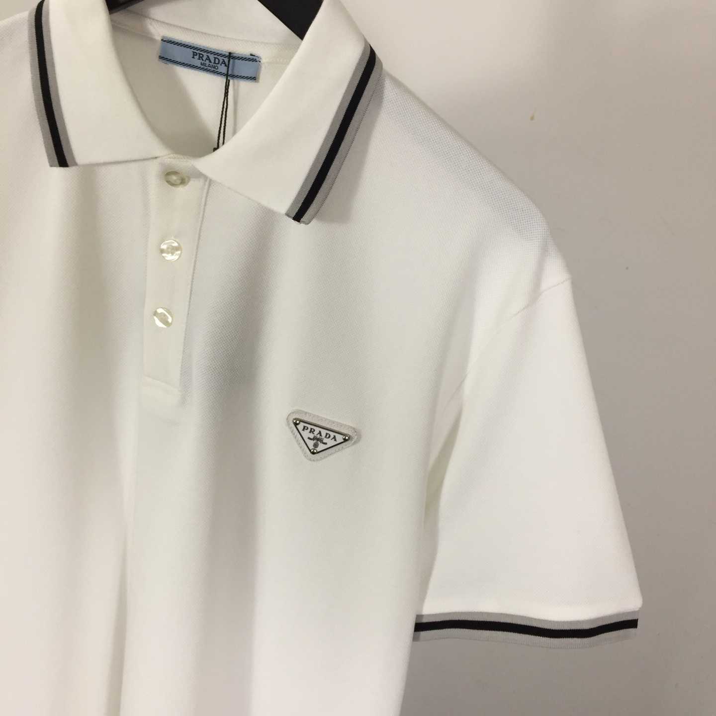 Prada Logo Cotton Polo Shirt - FashionPlug