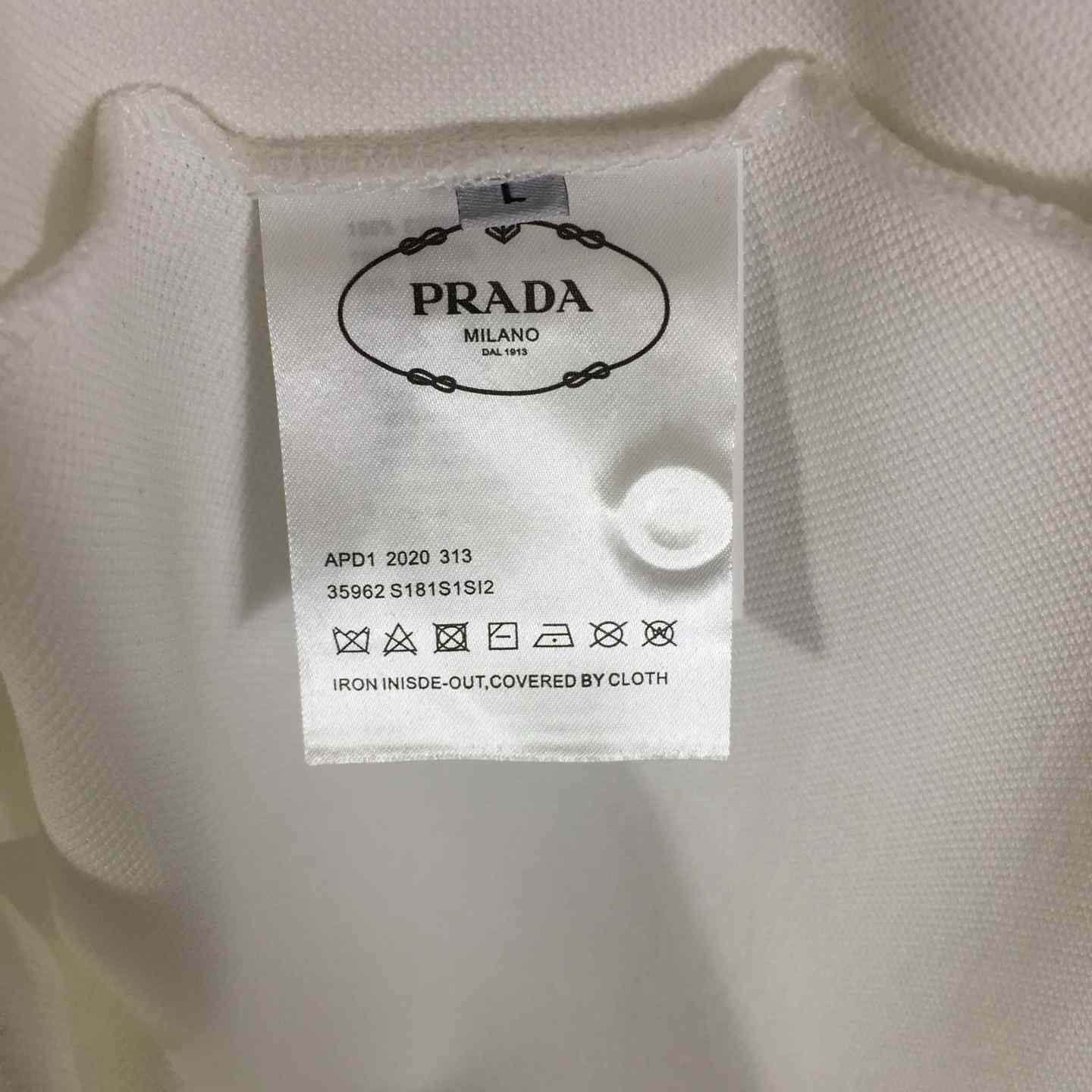 Prada Logo Cotton Polo Shirt - FashionPlug