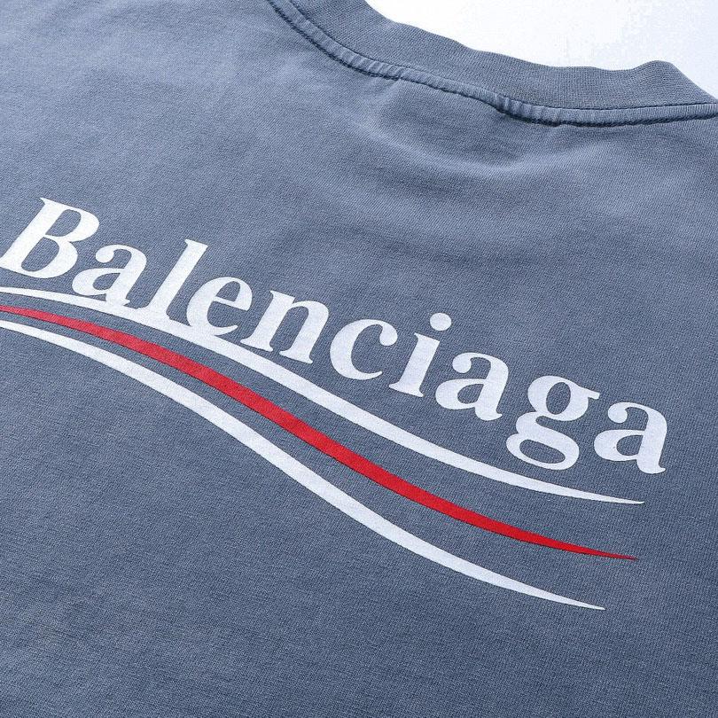 Balenciaga Political Campaign T-Shirt Medium Fit In Faded Blue - FashionPlug