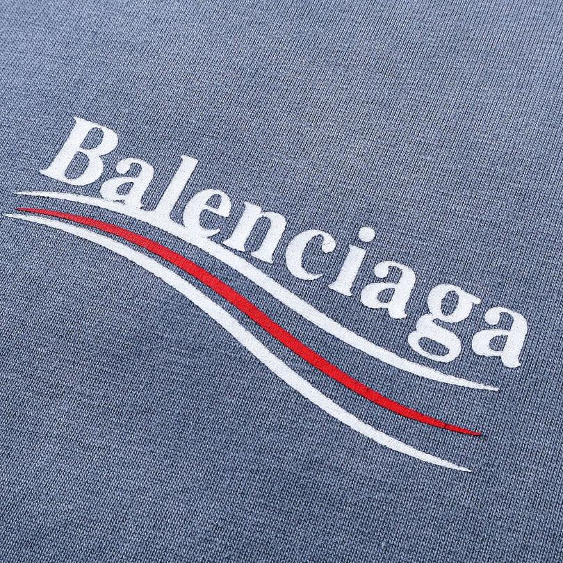 Balenciaga Political Campaign T-Shirt Medium Fit In Faded Blue - FashionPlug