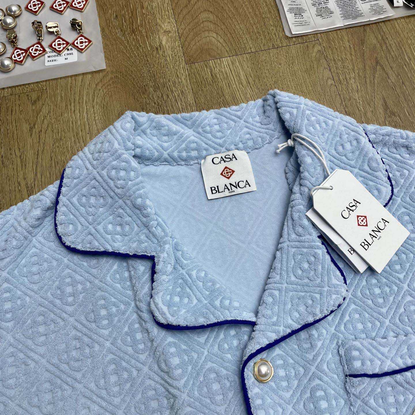 Casablanca Monogram Jacquard Towelling Short Sleeve Shirt   c1026 - FashionPlug