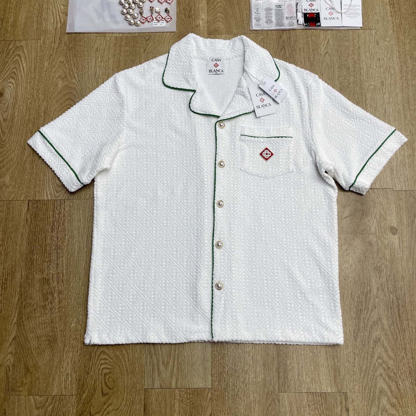 Casablanca Monogram Jacquard Towelling Short Sleeve Shirt   c1030 - FashionPlug