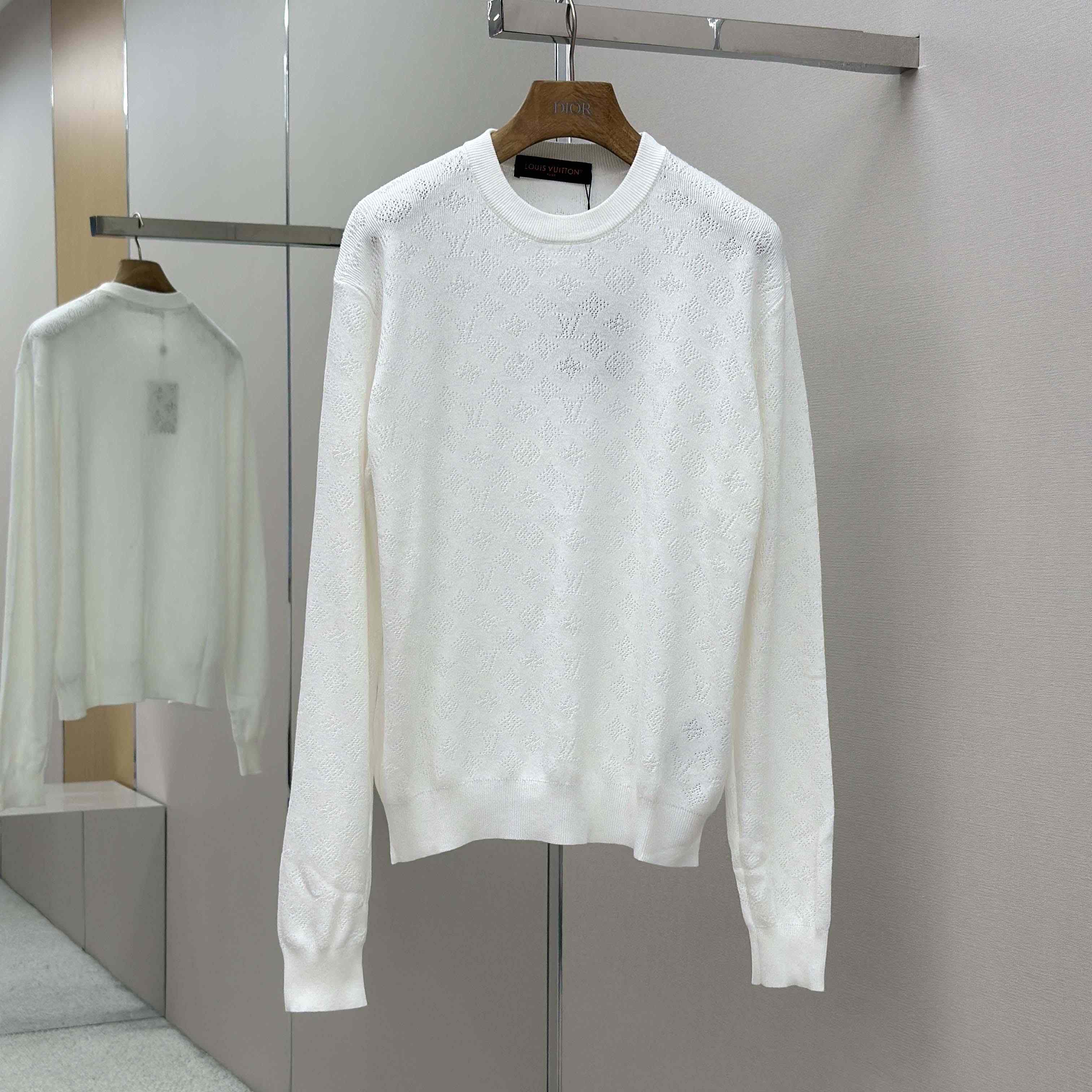 Louis Vuitton Monogram Pointelle Cotton Pullover   1AGJHC - FashionPlug