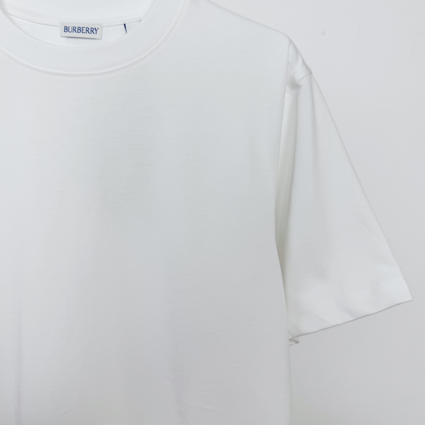 Burberry Check Label Cotton T-shirt  - FashionPlug