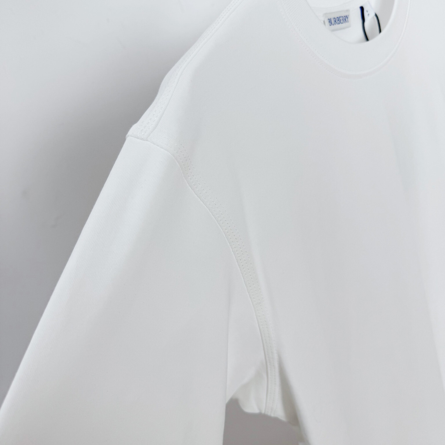 Burberry Check Label Cotton T-shirt  - FashionPlug