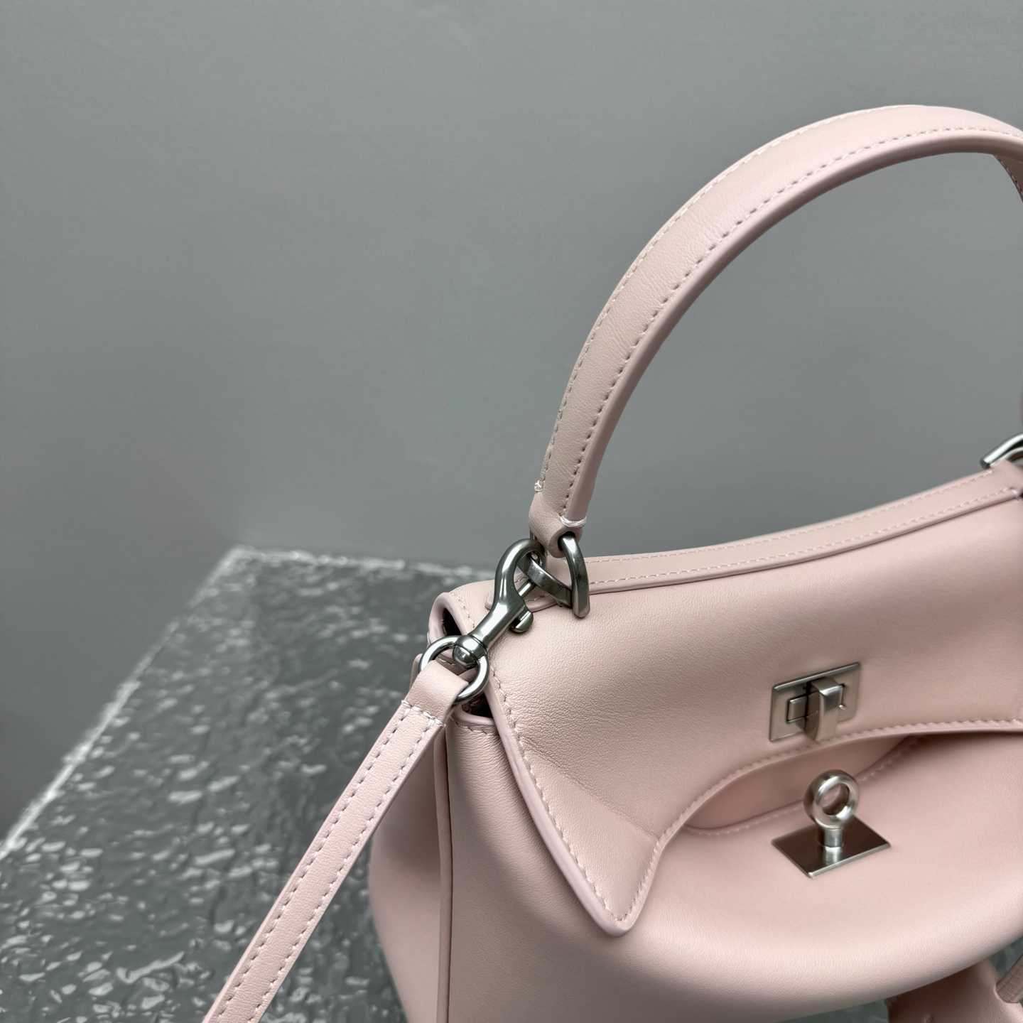 Balenciaga Rodeo Handbag Mini In Suede Pink - FashionPlug