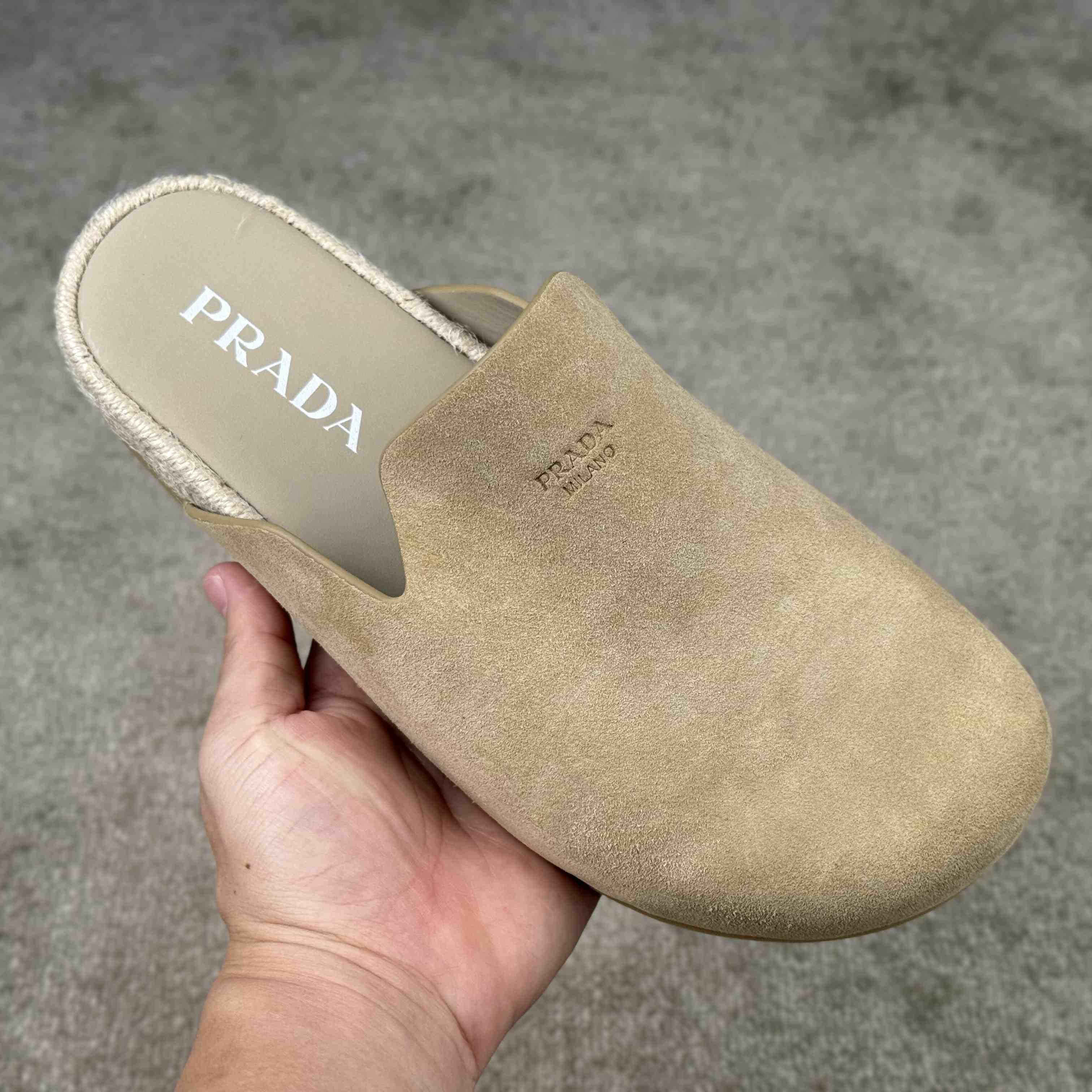 Prada Suede Mules - FashionPlug