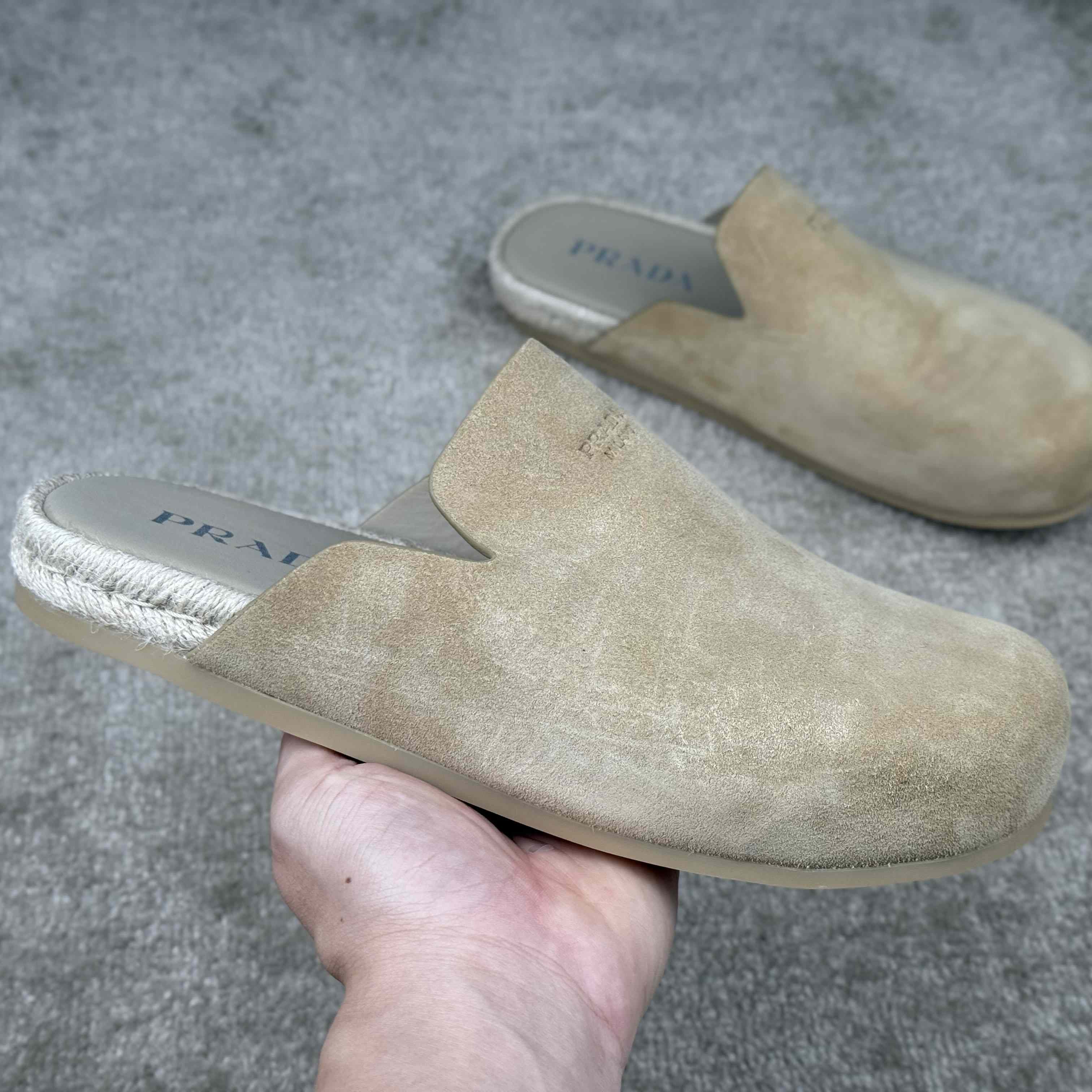 Prada Suede Mules - FashionPlug