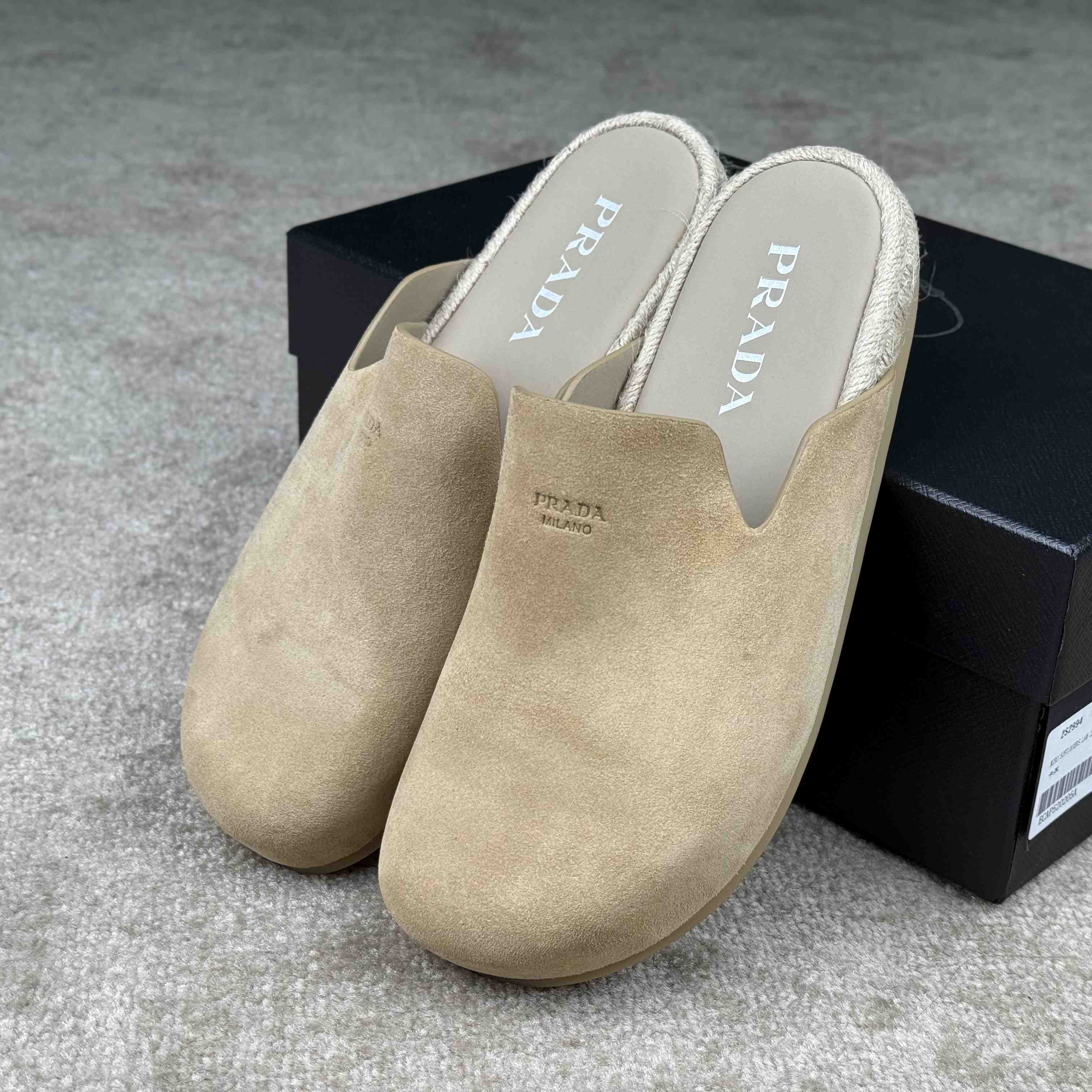 Prada Suede Mules - FashionPlug