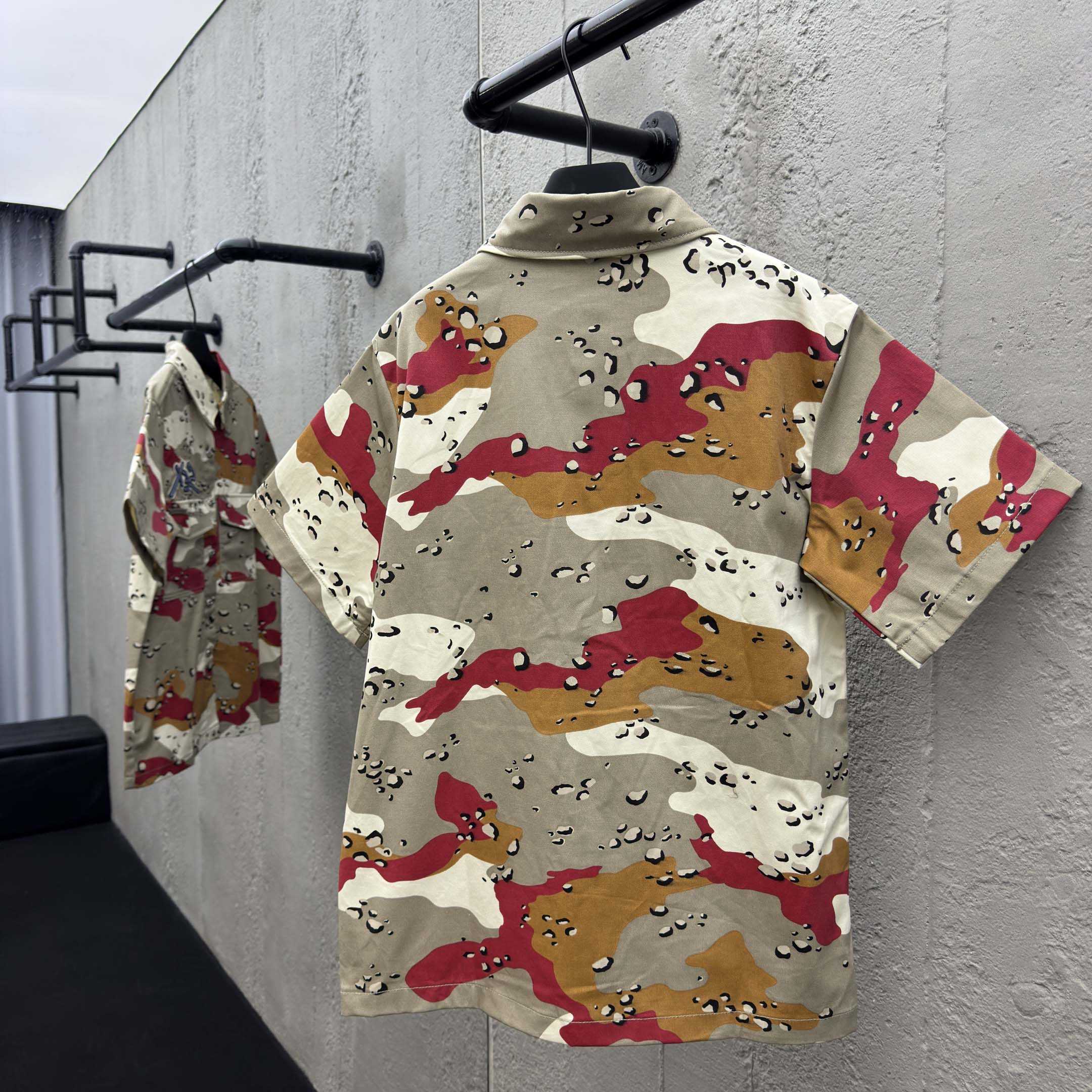 Chrome Hearts Matty Boy Sex Records Camo Cropped Button Up - FashionPlug