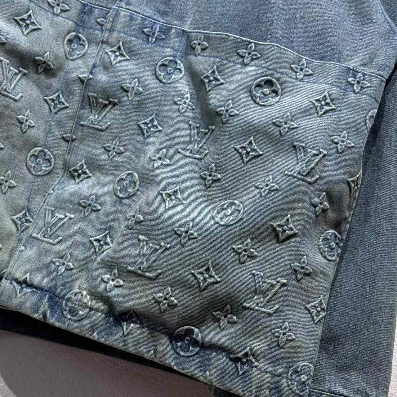 Louis Vuitton Upcycled Denim Canvas Jacket   1AGTEN - FashionPlug
