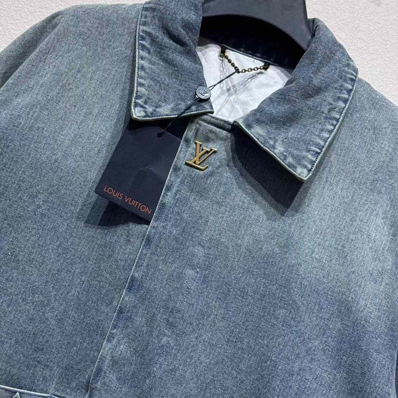 Louis Vuitton Upcycled Denim Canvas Jacket   1AGTEN - FashionPlug