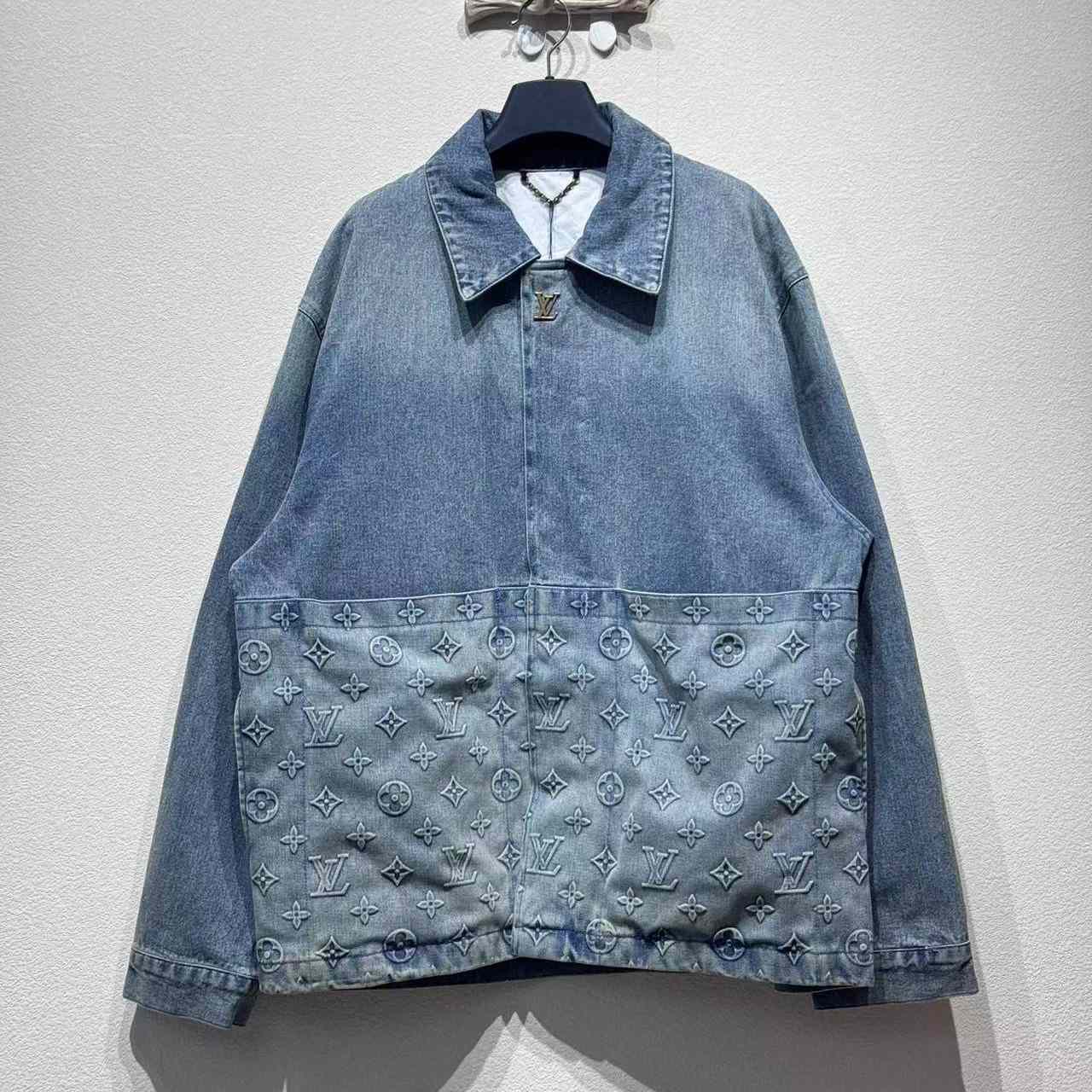 Louis Vuitton Upcycled Denim Canvas Jacket   1AGTEN - FashionPlug