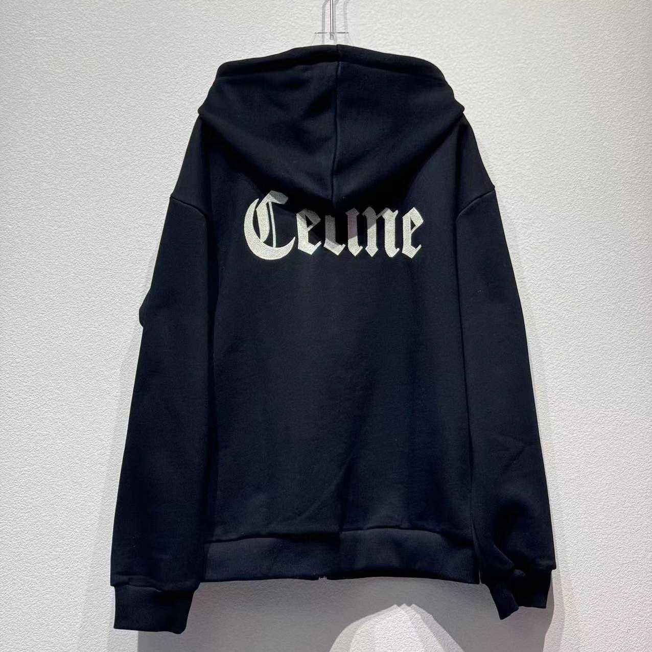 Celine Zipped Hoodie In Cotton Fleece - FashionPlug