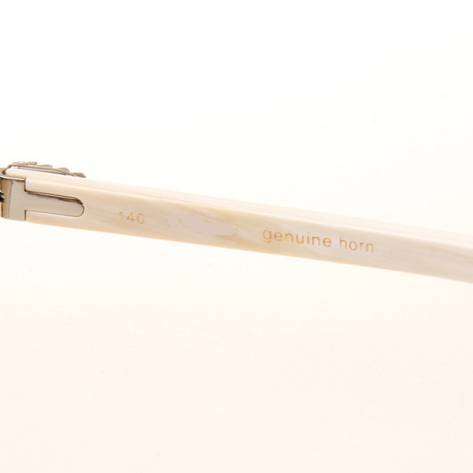 Cartier CT_3524012 Big Diamond White Buffalo Sunglasses In Silver Brown - FashionPlug