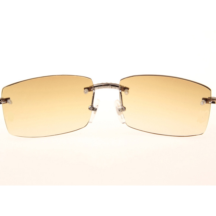 Cartier CT_3524012 Big Diamond White Buffalo Sunglasses In Silver Brown - FashionPlug