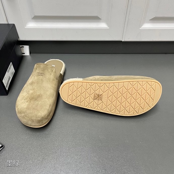 Prada Suede Mules - FashionPlug