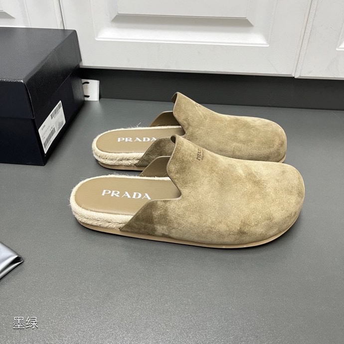 Prada Suede Mules - FashionPlug