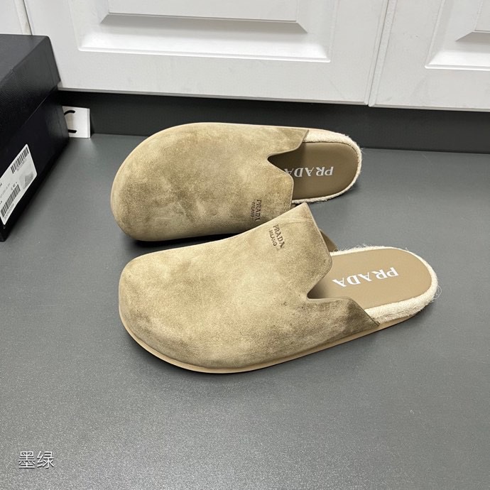 Prada Suede Mules - FashionPlug