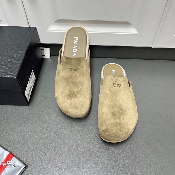 Prada Suede Mules - FashionPlug