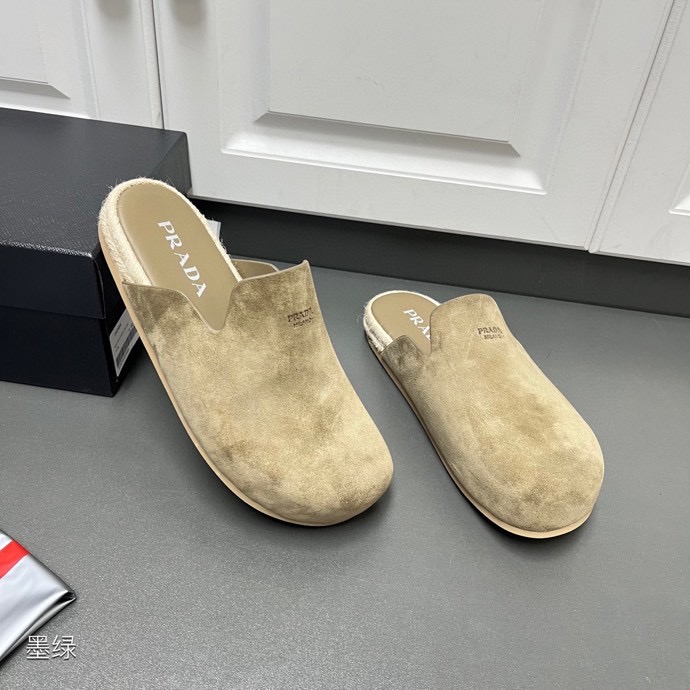 Prada Suede Mules - FashionPlug