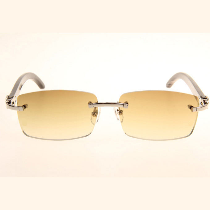Cartier CT_3524012 Black Grey Buffalo Sunglasses In Silver Brown - FashionPlug