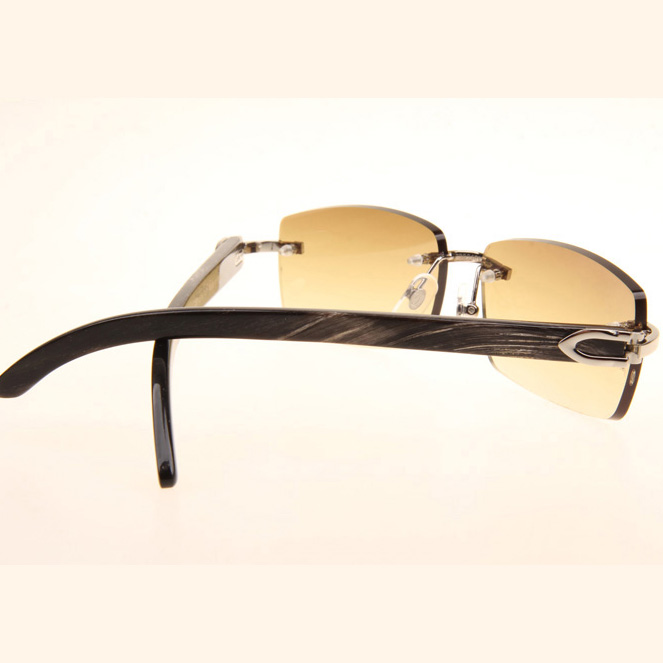 Cartier CT_3524012 Black Grey Buffalo Sunglasses In Silver Brown - FashionPlug