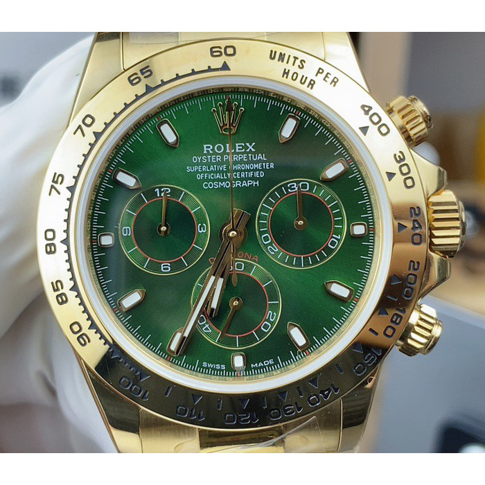Rolex Daytona Cosmograph 116508 18k Yellow Gold Oyster Bracelet 40mm Green Dial - FashionPlug