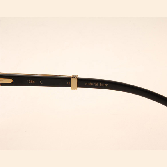 Cartier CT1990-0692 White Mix Black Buffalo Sunglasses In Gold Grey - FashionPlug