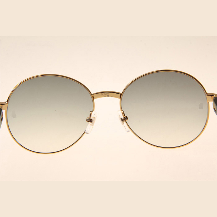 Cartier CT1990-0692 White Mix Black Buffalo Sunglasses In Gold Grey - FashionPlug