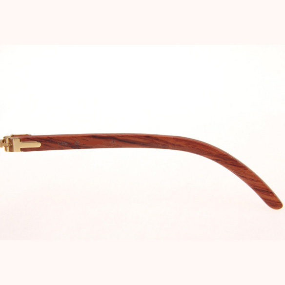Cartier CT 3524012 Aviator Lens Wood Sunglasses In Gold Brown - FashionPlug