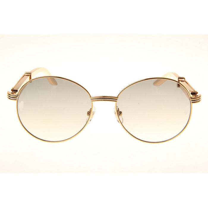 Cartier CT1990-0692 Gold Stainless Steel Sunglasses In Gold Grey - FashionPlug