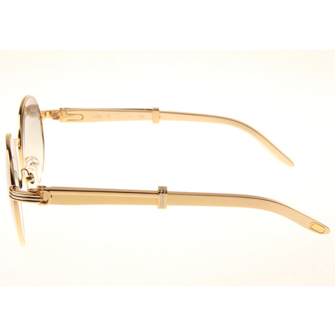 Cartier CT1990-0692 Gold Stainless Steel Sunglasses In Gold Grey - FashionPlug