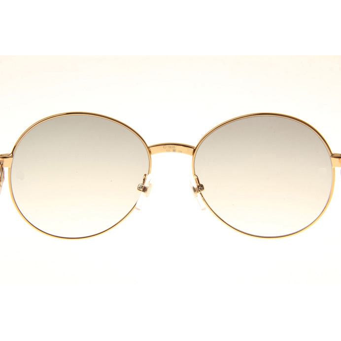 Cartier CT1990-0692 Gold Stainless Steel Sunglasses In Gold Grey - FashionPlug