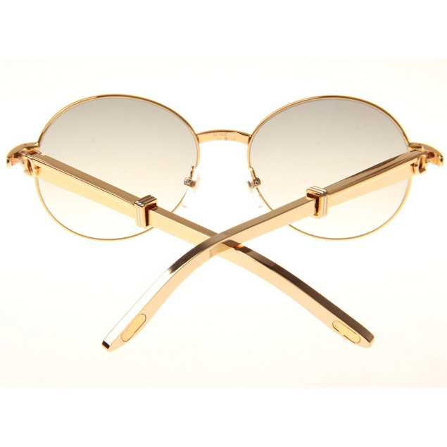 Cartier CT1990-0692 Gold Stainless Steel Sunglasses In Gold Grey - FashionPlug