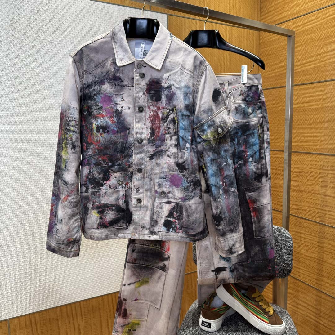 Acne Studios Jacket & Jean Trompe L'oeil Print - FashionPlug
